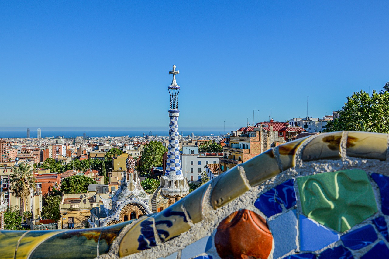 gaudi, park güell, barcelona, multicoloured, art, architecture, catalan, famous, building, spain, gaudí, catalonia, europe, ceramic, landmark, nature, city, to travel, tourism, unesco, summer, travel